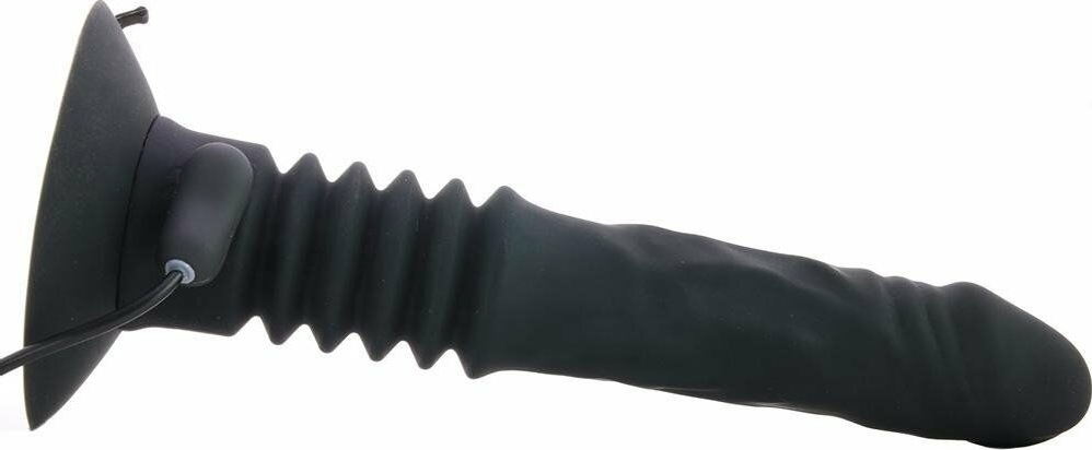 Vibrator Ass Fucker, 11 Moduri Vibratiii, Silicon, USB, Negru, 33.8 cm, #4, Erotic24.ro