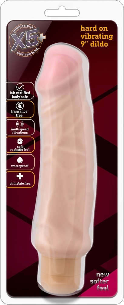 Vibrator X5 Plus Hard On, Multispeed, TPR, Natural, 24 cm, #2, Erotic24.ro