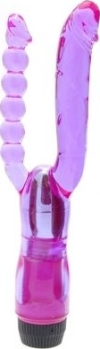 Vibrator Dublu XCEL, Multispeed, TPE, Mov, 25 cm