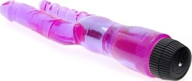 Vibrator Dublu XCEL, Multispeed, TPE, Mov, 25 cm, #3, Erotic24.ro
