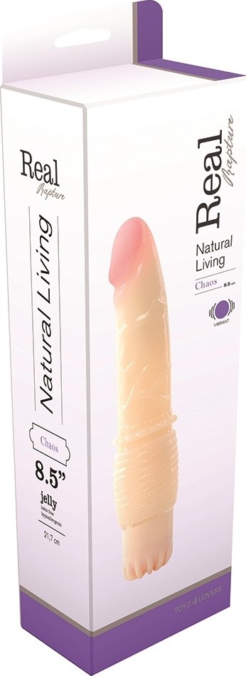 Vibrator Haos 8.5, Multispeed, PVC, Natural, 20 cm, #2, Erotic24.ro