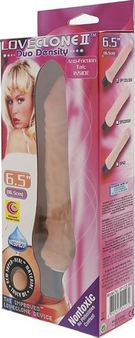 Vibrator Realist Loveclone 2, Multispeed, Dubla Densitate, TPR, Natural, 19 cm, #2, Erotic24.ro