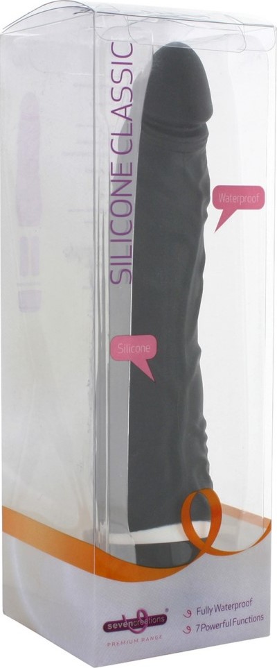 Vibrator Slim, 7 Moduri Vibratii, Silicon, Negru, 21cm, #3, Erotic24.ro