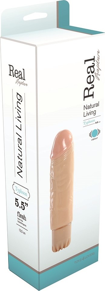Vibrator Taifun Multispeed, PVC, Natural, 13 cm, #2, Erotic24.ro