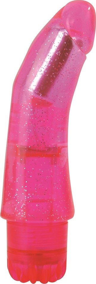 Vibrator Trendy Glitter, Multispeed, PVC, Roz, 17 cm, #1, Erotic24.ro