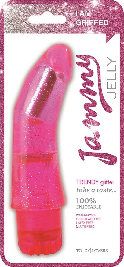 Vibrator Trendy Glitter, Multispeed, PVC, Roz, 17 cm, #2, Erotic24.ro