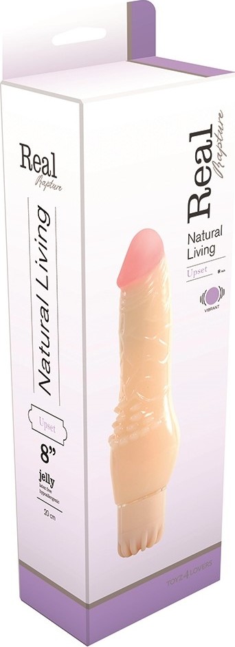 Vibrator Upset Real Rapture 8, Multispeed, PVC, Natural, 20 cm, #2, Erotic24.ro