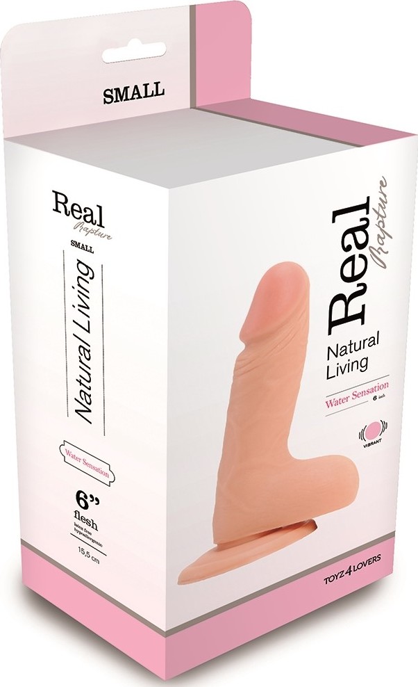 Vibrator cu Ventuza Real Rapture 6, Multispeed, PVC, Natural, 17 cm, #2, Erotic24.ro