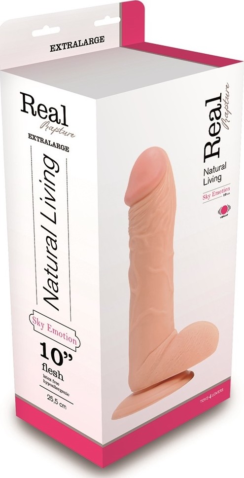Vibrator cu Ventuza Real Rapture Emotii Adanci, Multispeed, PVC, Natural, 28.5 cm, #2, Erotic24.ro