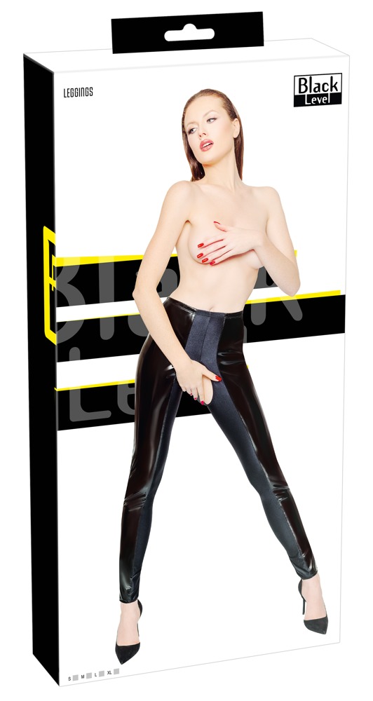 Colanti Lungi din Vinil, Negru, M, #7, Erotic24.ro