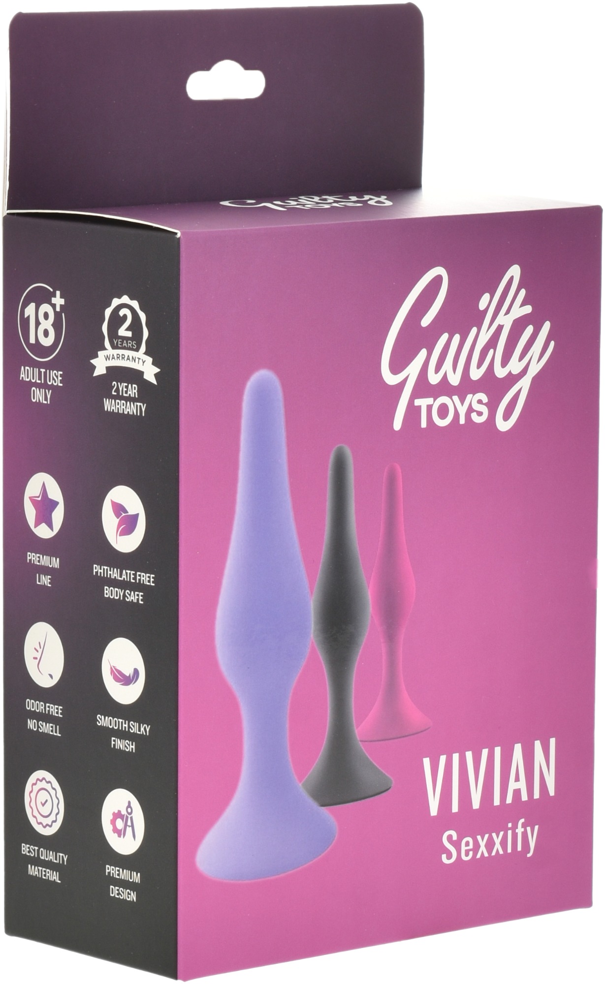 Dop Anal Vivian Large Silicon Mov 12 cm Guilty Toys, Nr. 2, Erotic24.ro