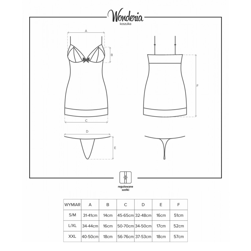 Rochie de Noapte si Bikini Tanga Wonderia Negru S/M, Nr. 4, Erotic24.ro